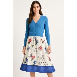 Susan Bristol‎ New Traditions Floral Midi Skirt Women's Size 12 Rayon Gardencore